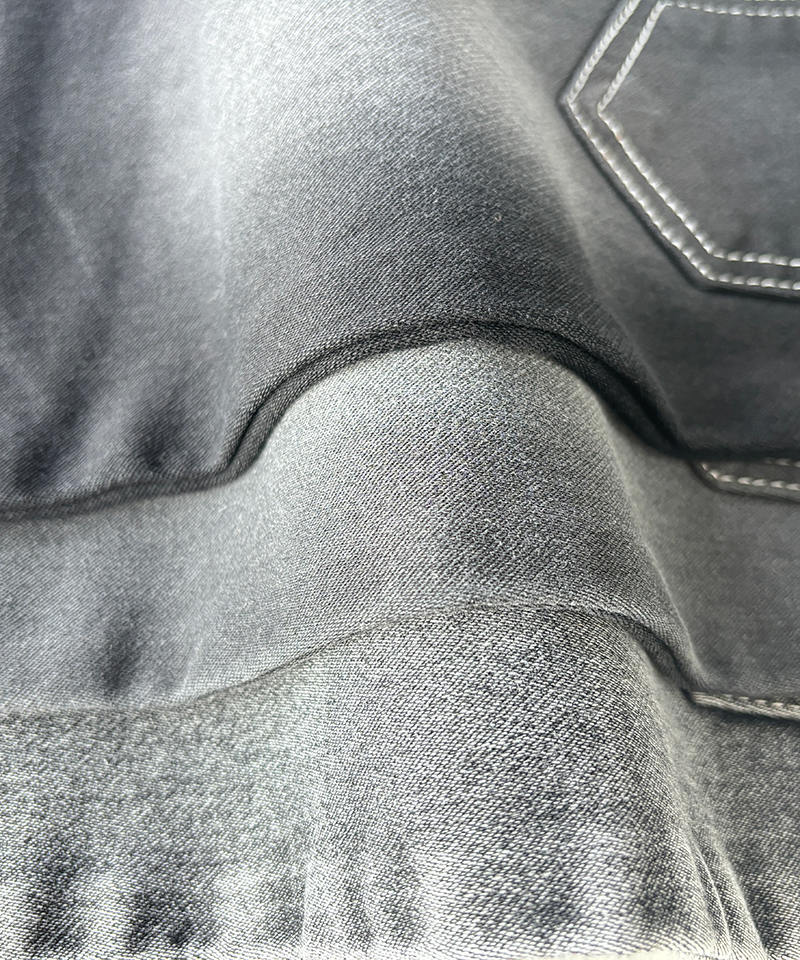  Black/Black Fake knitting Middle weight Stretch denim fabric#60047