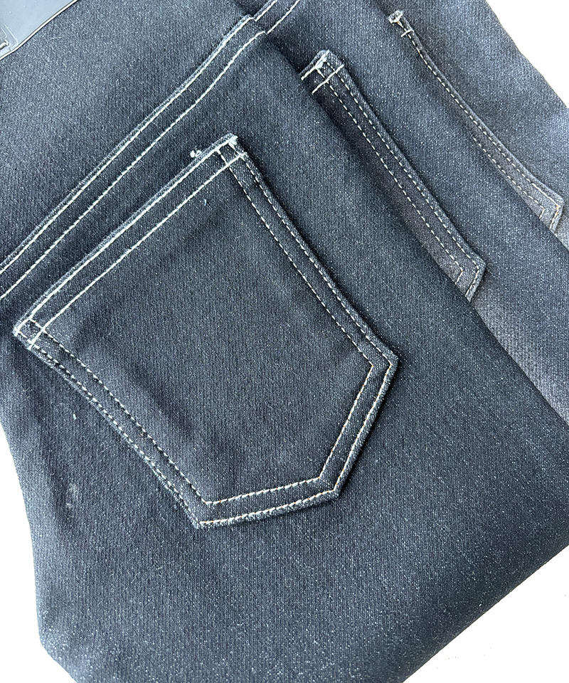  Black Fake knitting Middle weight Stretch denim fabric#60050