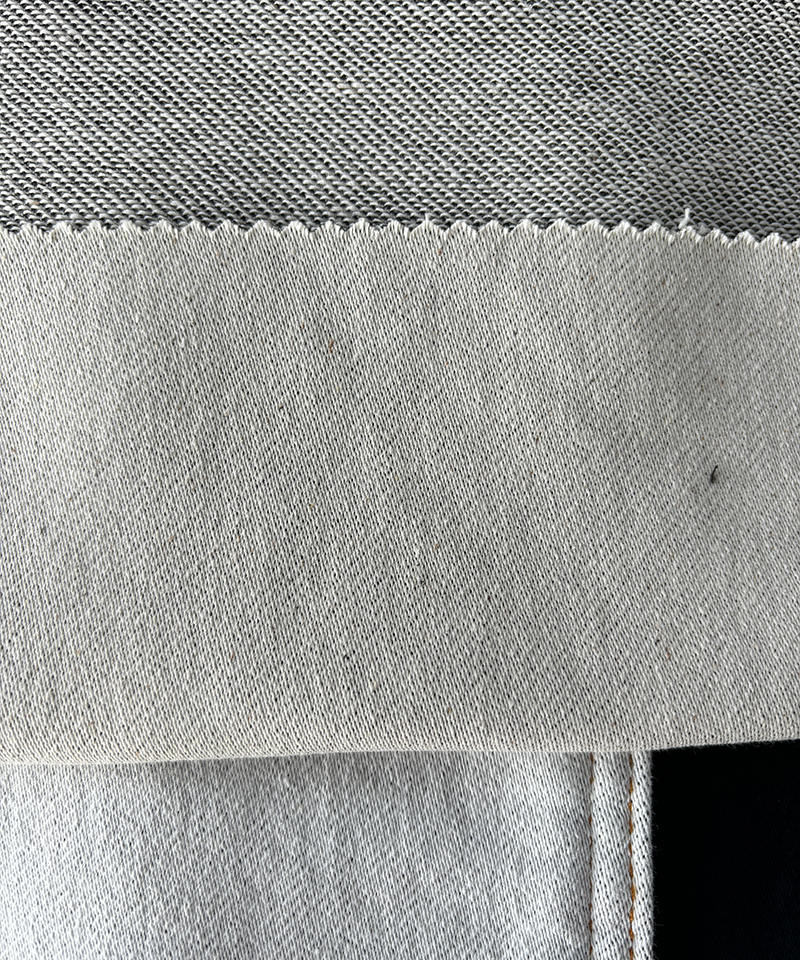 Ecru/BlackFake knittingMiddle weightStretchdenim fabric#60057