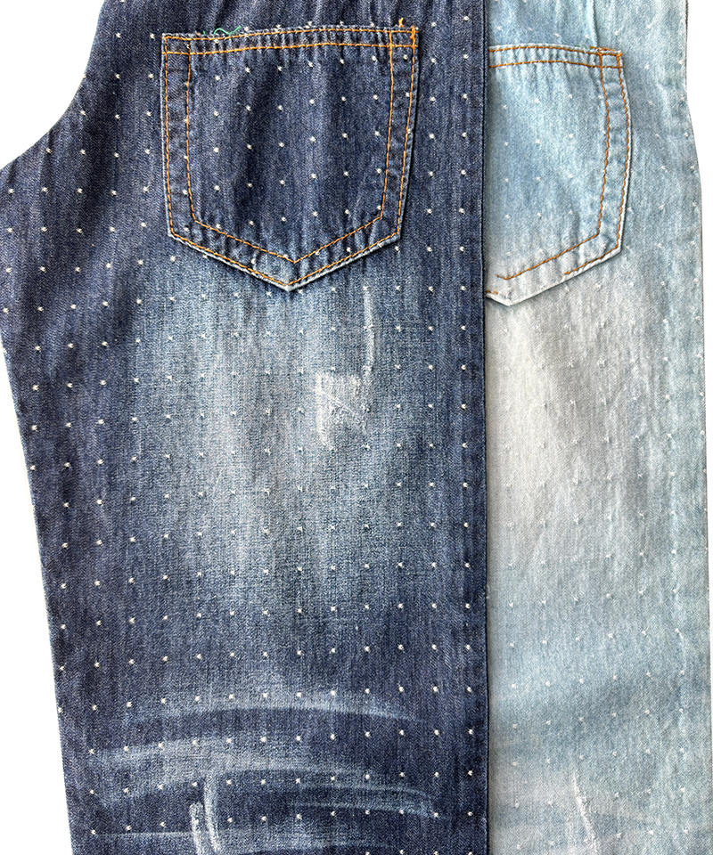  Indigo Jacquard Light weight Non-stretch Pure cotton denim fabric#90001