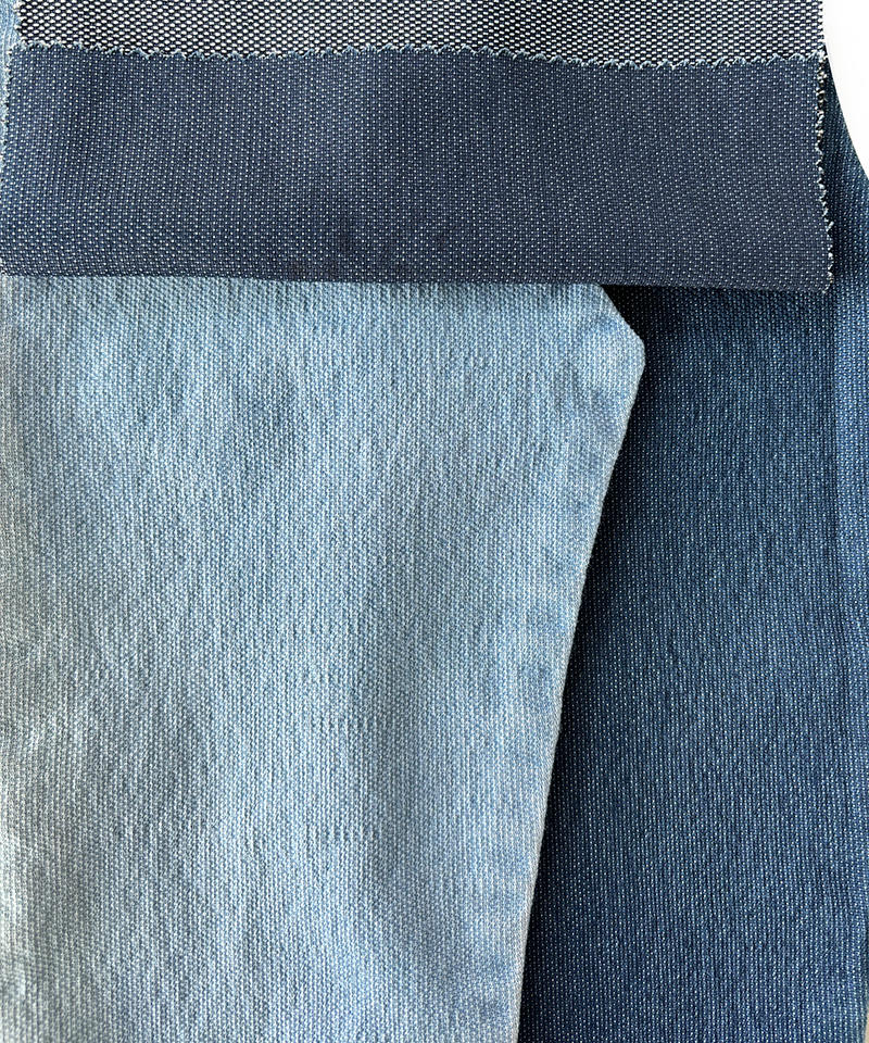  Indigo Jacquard Middle weight Stretch denim fabric#90003