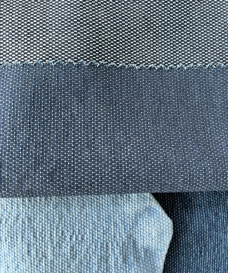  Indigo Jacquard Middle weight Stretch denim fabric#90003