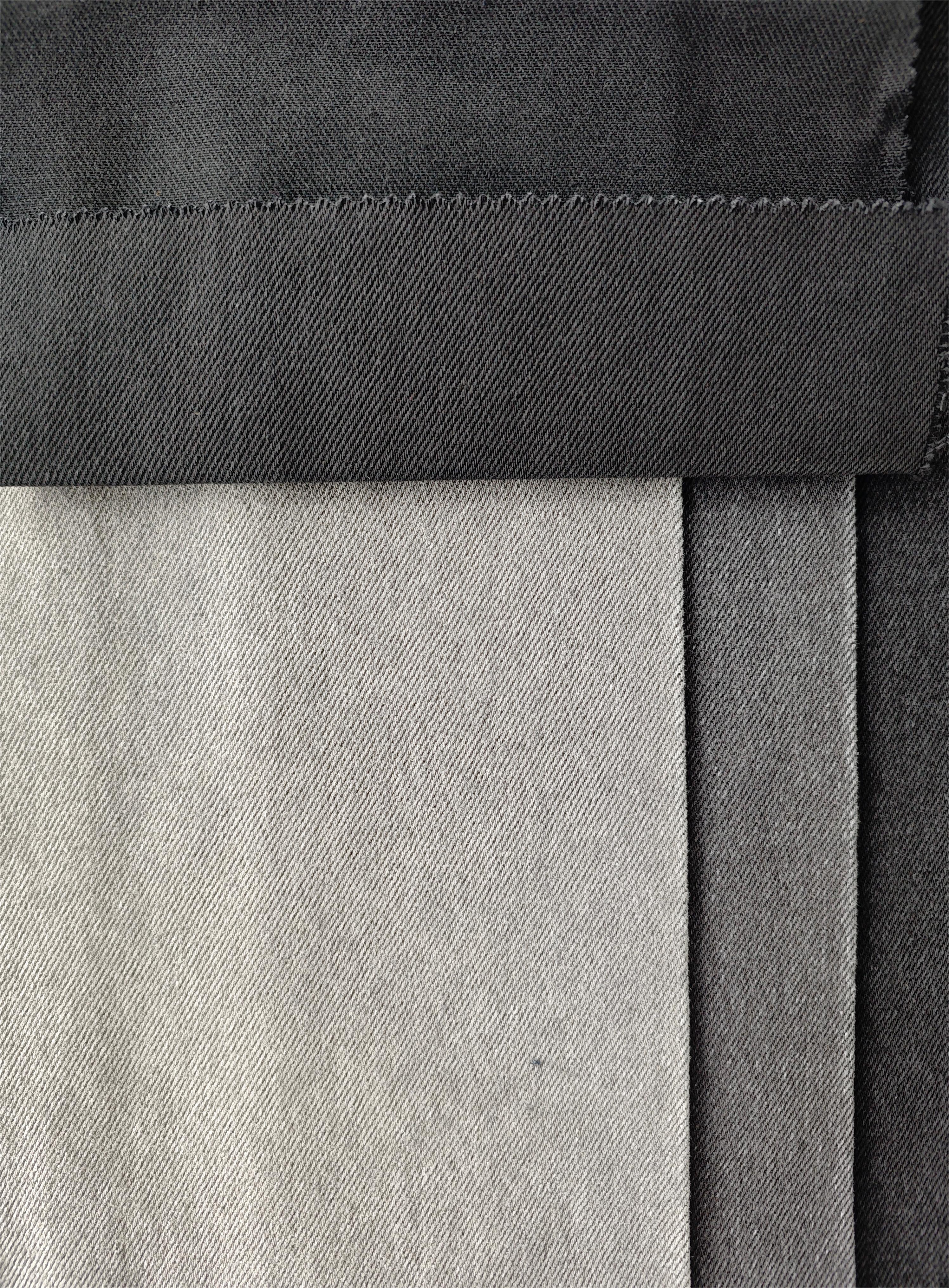 Double sided black 420g elastic free twill pure cotton denim fabric super soft #10010