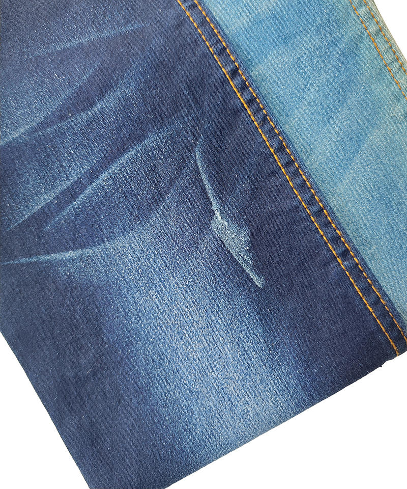  Indigo 4/1 Satin Middle weight High stretch denim fabric#50016