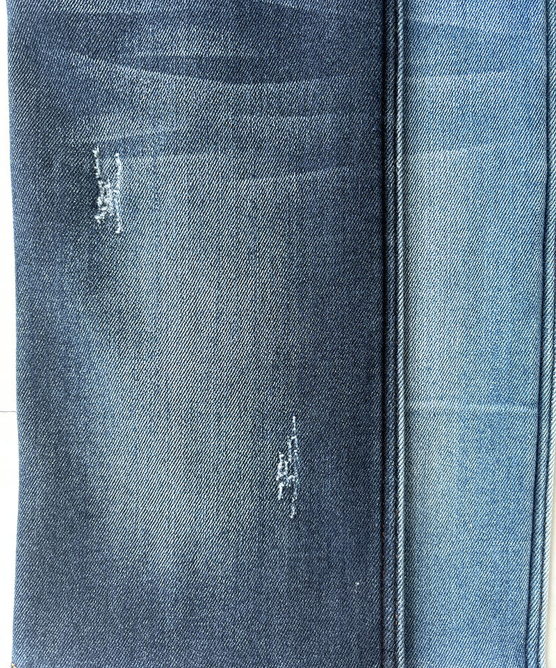 Slub Indigo 4/1 Satin Heavy weight Stretch Bonded denim fabric#80006