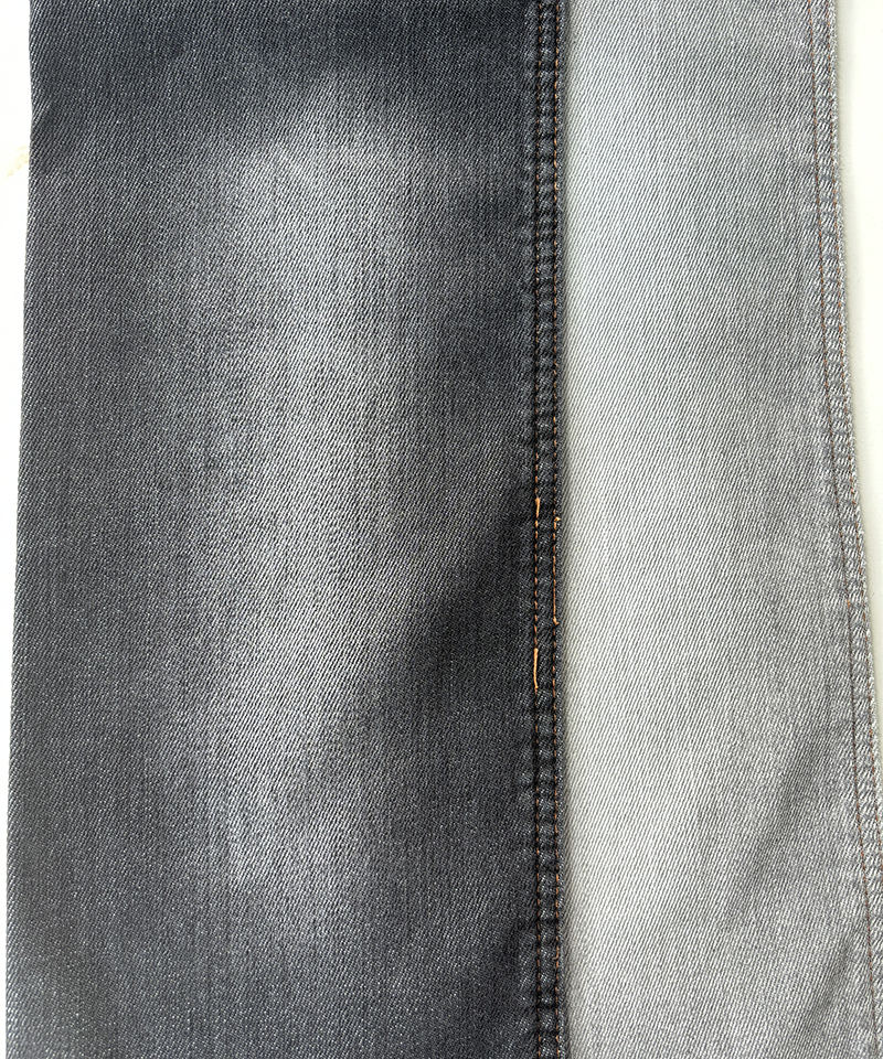 Slub Black Jacquard Heavy weight High stretch Brush denim fabric#80008