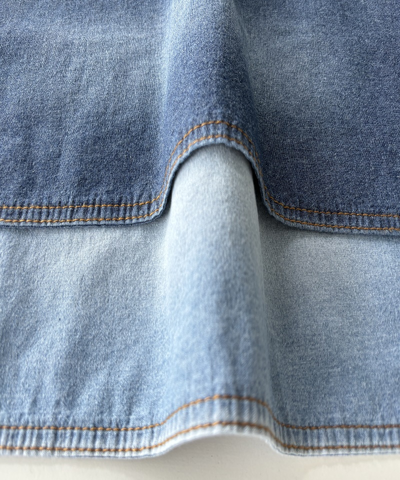 Indigo Plain Light weight Non-stretch denim fabric#10048