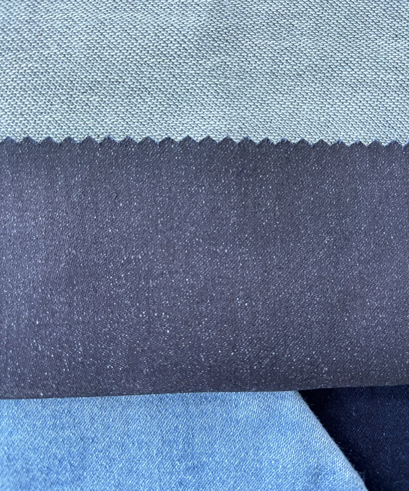 Indigo Fake knitting Middle weightStretchdenim fabric#60045