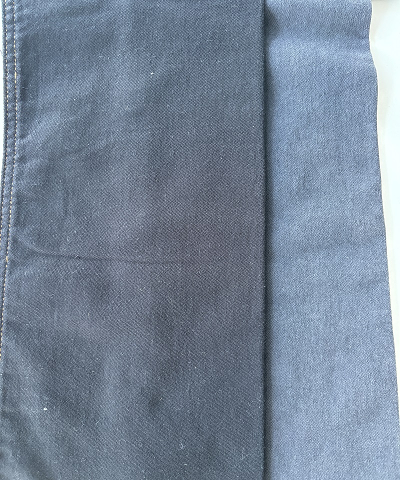 Black/Black Fake knitting Middle weightStretchdenim fabric#60052