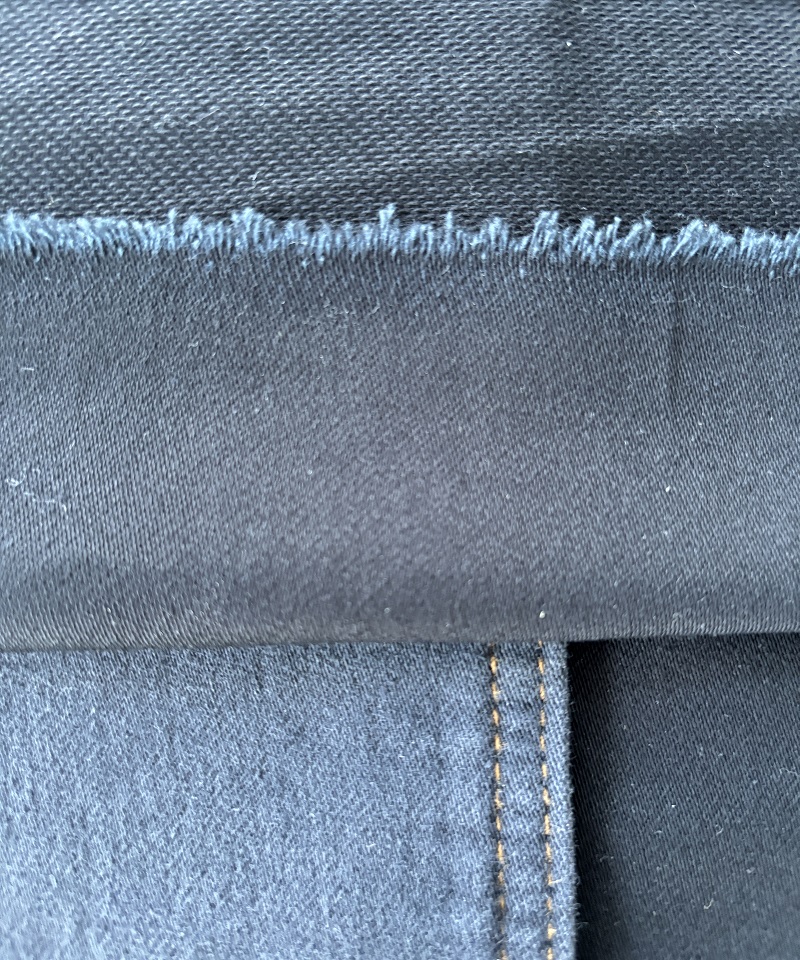 Black/Black Fake knitting Middle weightStretchdenim fabric#60052