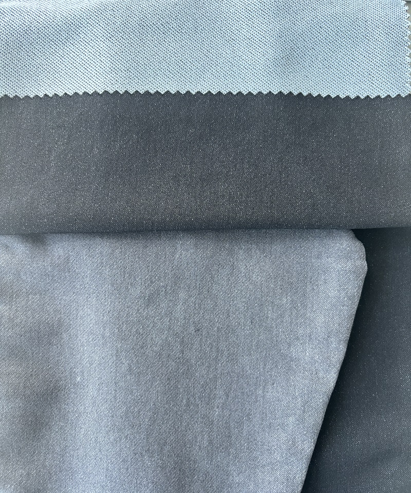 Grey Fake knitting Middle weightStretchdenim fabric#60027