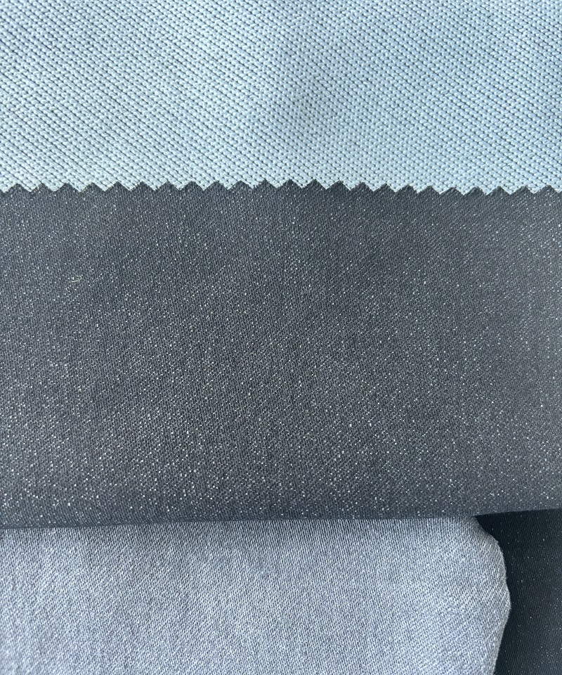 Indigo Fake knitting Middle weightStretchdenim fabric#60024