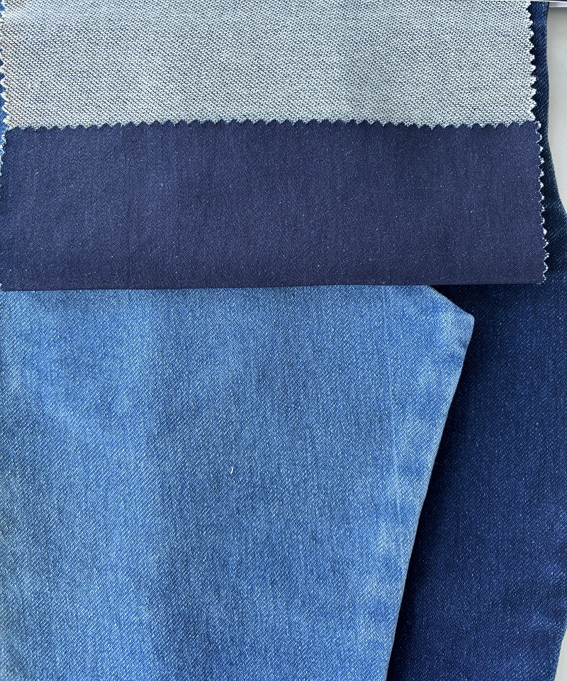 Indigo Fake knitting Heavy weight Stretchdenim fabric#60029