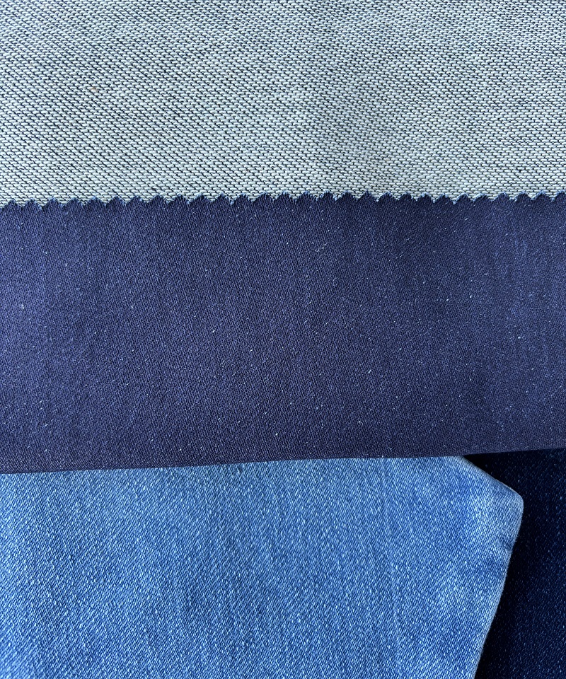 Indigo Fake knitting Heavy weight Stretchdenim fabric#60029