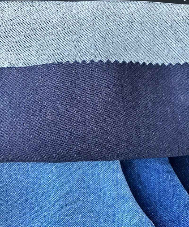 Indigo Fake knitting Heavy weight Stretchdenim fabric#60009