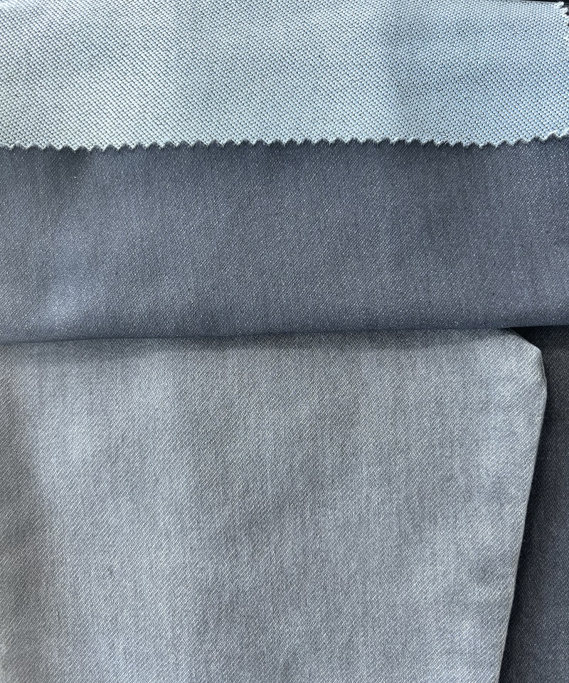 Grey Fake knitting Middle weightStretchdenim fabric#60016