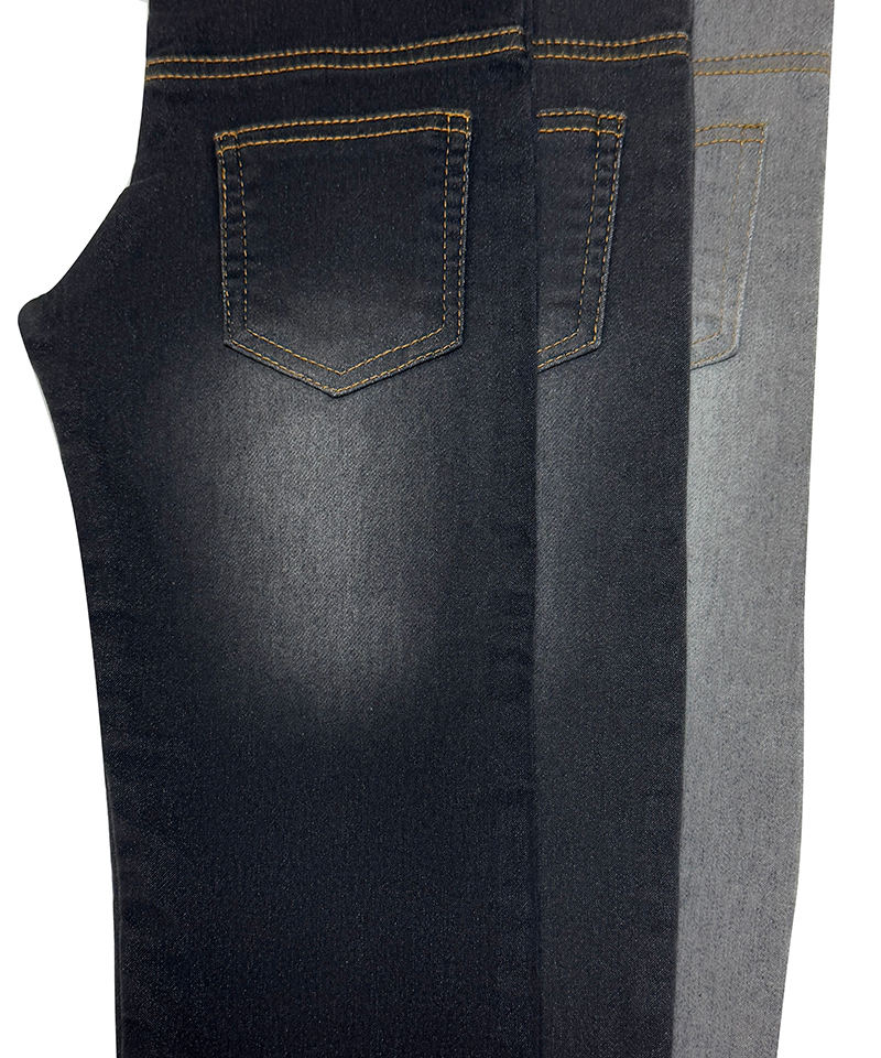 -9805#Black-Fake knitting-9.2oz-High stretch-denim fabric#60063